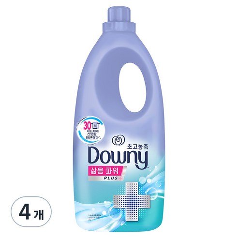 다우니 엑스퍼트 파워 플러스 초고농축 섬유유연제 시트러스 꽃 향 본품, 2L, 4개