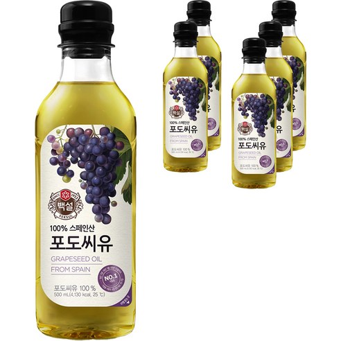 백설 포도씨유, 500ml, 6개