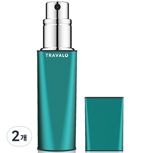 트라발로 오브스큐라 펌핑식 충전 휴대용 향수공병 5ml, 그린, 2개