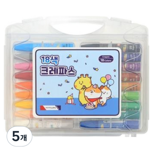 모닝글로리 크레파스 블루, 18색, 5개
