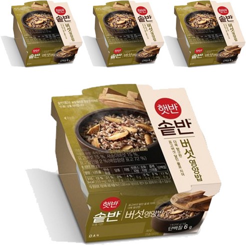 햇반 솥반 버섯 영양밥, 200g, 4개