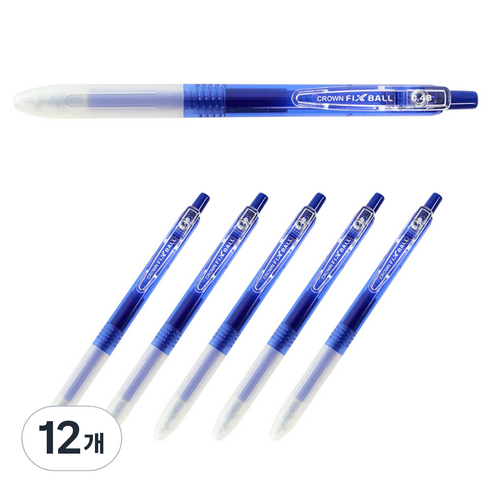 크라운볼펜 앞으로 지우는 볼펜 0.48mm, 블루, 12개