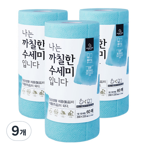 홈트너 나는 까칠한 수세미 입니다, 민트, 60개, 9개
