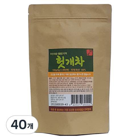 아이앤티 주전자용 대용량 티백 헛개차, 100g, 40개