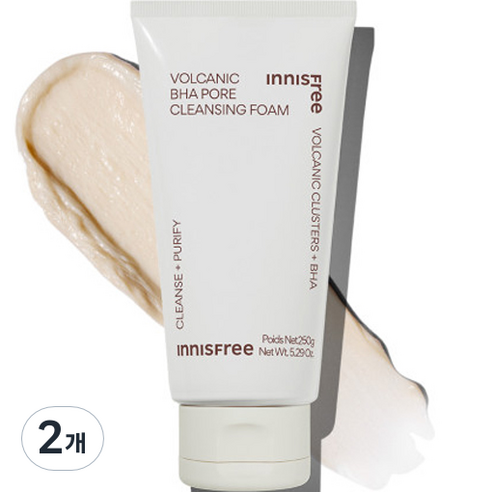 이니스프리 화산송이 BHA 모공 클렌징폼 대용량, 250g, 2개