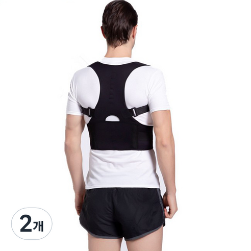 나음다름 성인 자세 밴드 블랙 L, 2개