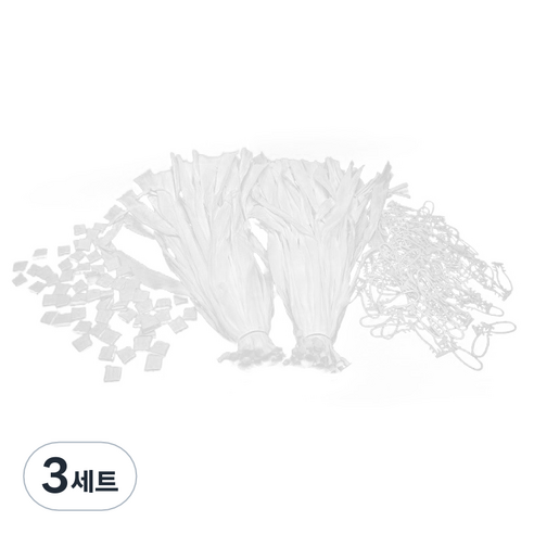 구디백 선물 포장 그물망 100p + 포장클립 100p, 화이트, 3세트