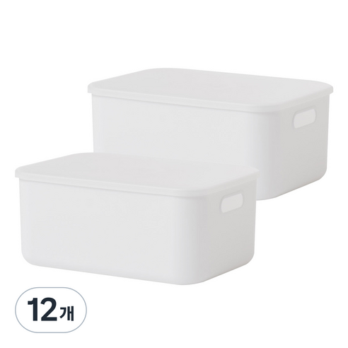 룸앤홈 애니 팬트리 수납박스, 화이트, 12개