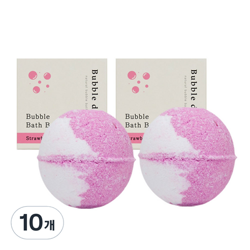 버블데이 배쓰밤 거품입욕제 스트로베리향, 100g, 10개