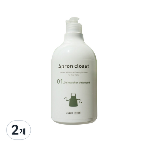 에이프런클로젯 식기세척기 세제, 750ml, 2개