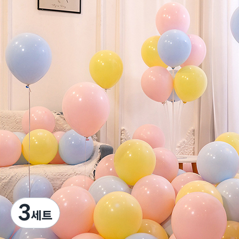 윰스 마카롱 풍선 25cm 100p 믹스 세트, 러블리윈드, 3세트
