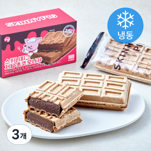 스키니피그 저당 초코 모나카 (냉동), 3개, 3개입, 140ml