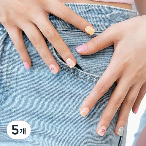 데싱디바 매직프레스 네일팁 스퀘어 숏, 스마일 모빌, 5개