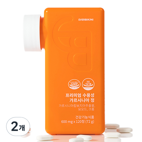 에버비키니 프리미엄 수용성 가르시니아 정 다이어트 보조제 72g, 2개, 120정