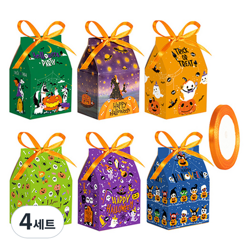 마켓감성 할로윈 테마 포장상자 6종 x 4p 세트, 믹스, 4세트