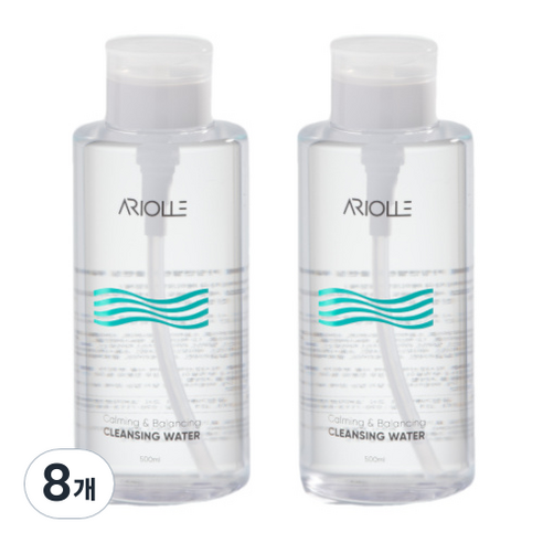 아리올레 카밍앤밸런싱 약산성 클렌징워터 펌프형, 500ml, 8개