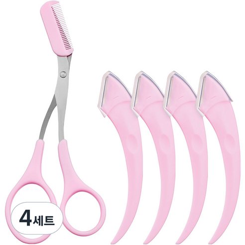 메리쏘드 깔끔착 눈썹 정리 세트, 핑크, 4세트