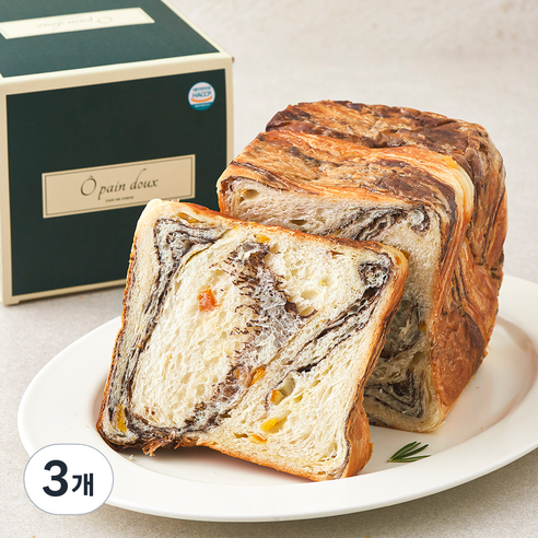 데니쉬 식빵 한라봉 초콜릿, 560g, 3개