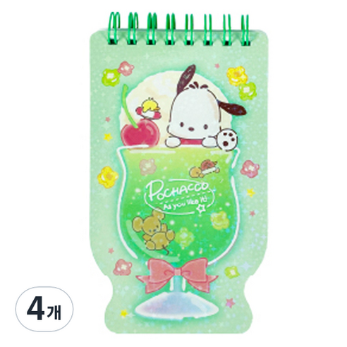 PINKMANGO 산리오캐릭터즈 소다컵 핸디수첩, 랜덤발송, 4개