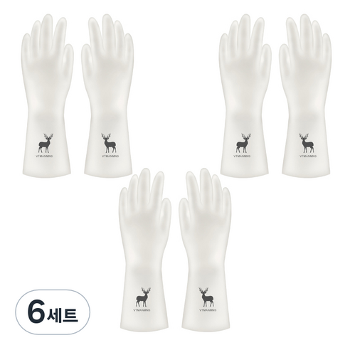 리즈제이니 라텍스 고무장갑 S, 02 사슴, 소(S), 6세트