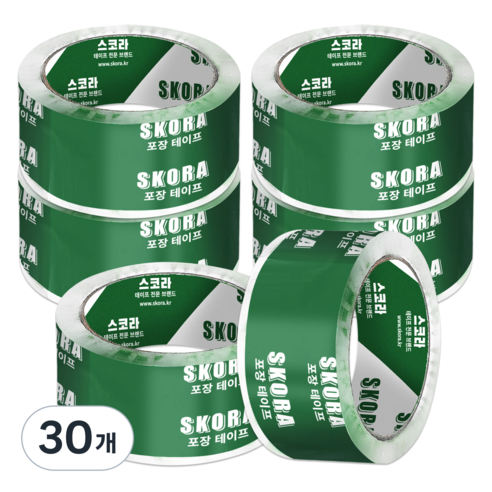 스코라 고투명 박스 테이프 경포장 53μm 48mm x 50m, 30개
