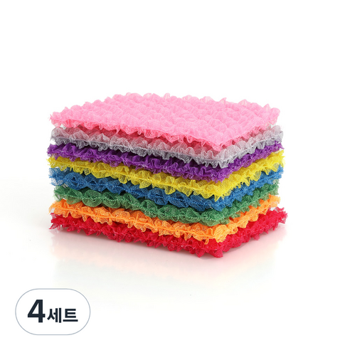 아피스 엠보싱 수세미 8종 세트, 4세트, 8개