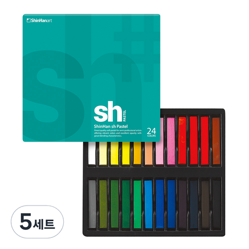 신한화구 sh 채색용 파스텔 세트, 5세트, 24색