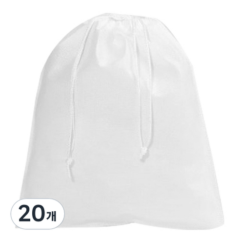 도나앤데코 라일리 부직포 주머니 XL, 화이트, 20개