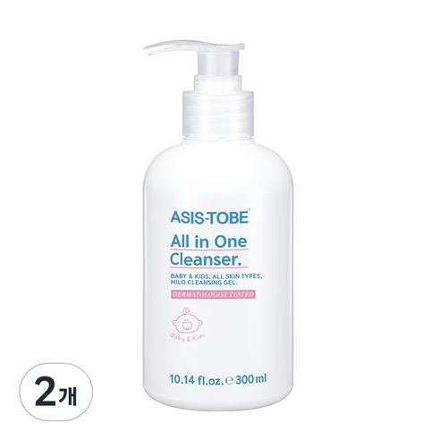 애즈이즈투비 베이비 앤 키즈 올인원 클렌저, 300ml, 2개
