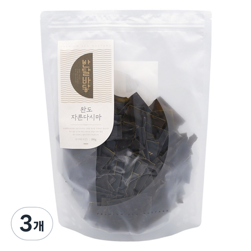 반달바닿 완도 자른다시마, 200g, 3개