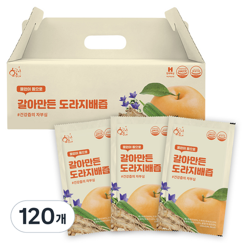 황금이네 갈아만든 도라지배즙, 100ml, 120개