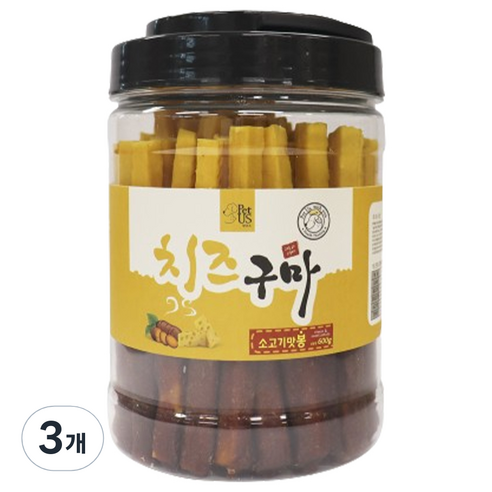 펫어스 강아지 치즈구마 봉, 소고기, 600g, 3개