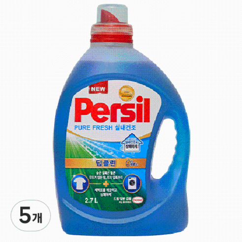 퍼실 퓨어프레쉬 플러스 액상세제, 2.7L, 5개