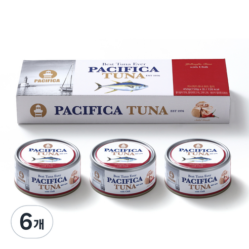 퍼시피카튜나 위드 칠리, 150g, 6개
