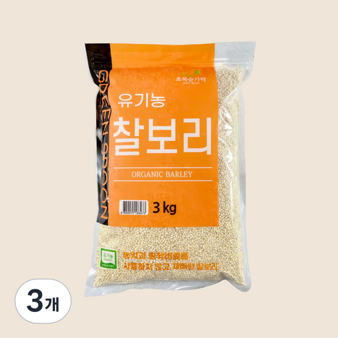 초록숟가락 유기농 찰보리쌀, 3개