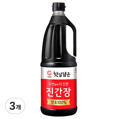 청정원 두번달여 더진한 진간장, 1.7L, 3개