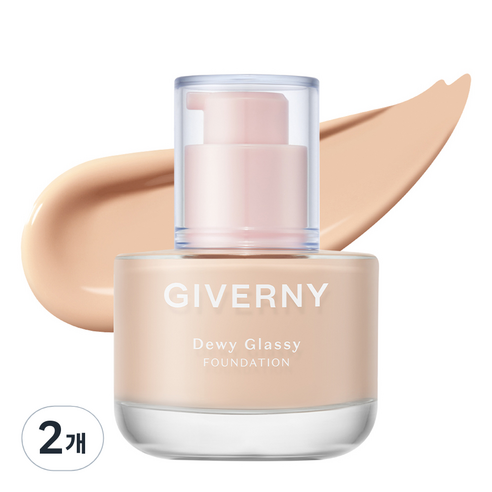 지베르니 듀이 글래시 파운데이션 30ml, 2개, 21NW 라이트 베이지