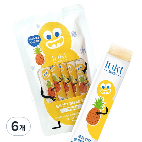 LUKT 킨디 얼려먹는 젤리 10p, 200g, 6개, 파인애플
