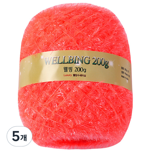 연일섬유 웰빙수세미 콘사 뜨개실 200g, 21형광살구, 5개