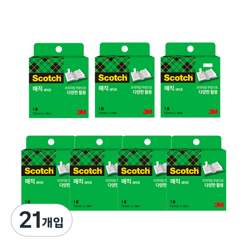 스카치 매직 테이프 리필 12mm x 18m, 21개