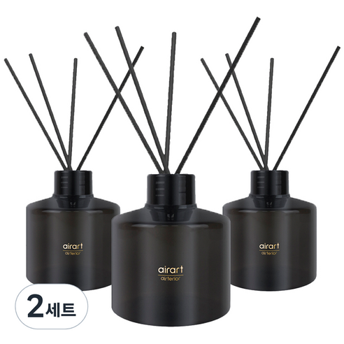 에어아트 에어테리어 아로마 디퓨저 200ml x 3p + 리드스틱 15p 세트, 바하마 브리즈, 600ml, 2세트