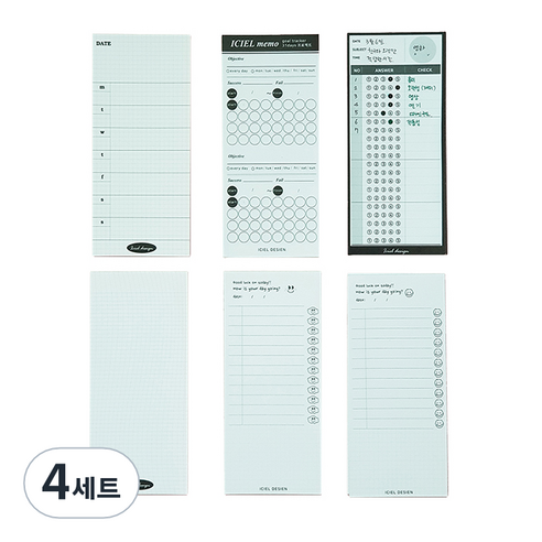 아이씨엘디자인 트윈메모세트 6종 세트, 혼합색상, 4세트