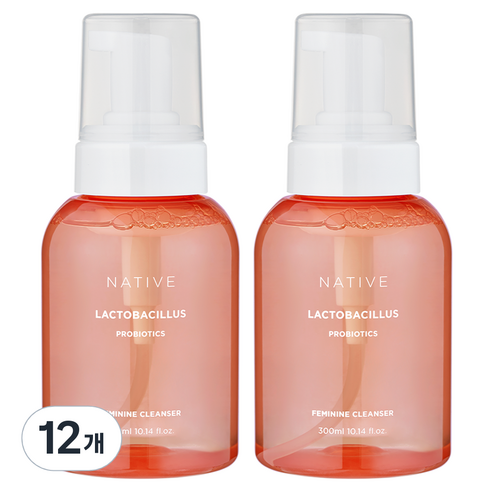 아브카 네이티브 유산균 락토케어 약산성 여성청결제, 300ml, 12개