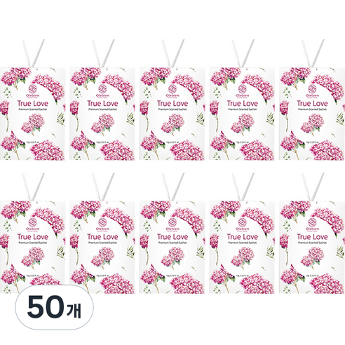 올레비엔 옷장 사쉐 종이방향제 본품 트루러브 향, 50개, 10g
