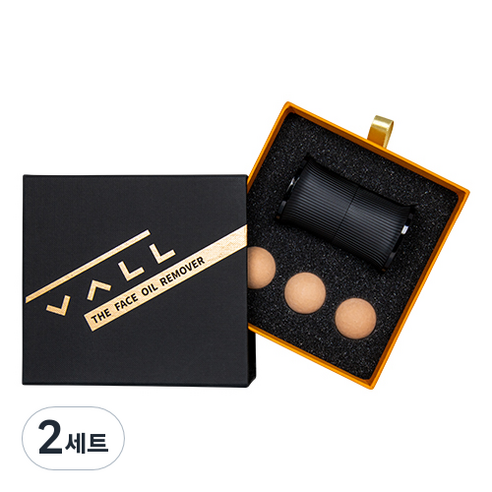VALL 스퀘어 블랙 + 엑스트라 화산석 볼 3p 세트, 2세트