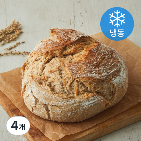 우드앤브릭 호밀샤워브레드 (냉동), 445g, 4개