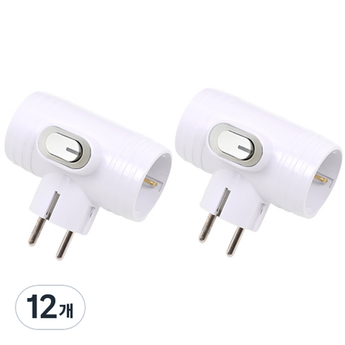 에코파워탭 개별 절전 T자 3구 LED스위치 멀티탭 EPM-403T, 8.5cm, 화이트, 12개