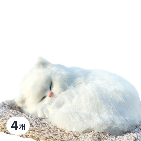 미니형 숯먹는 고양이 차량용 탈취용품 화이트양이, 1개입, 4개