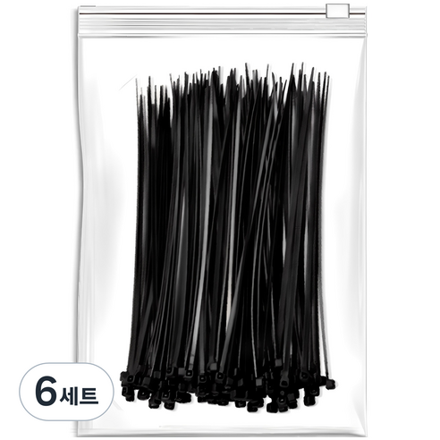 엔더 플렉시블 케이블 타이, 블랙, 6세트