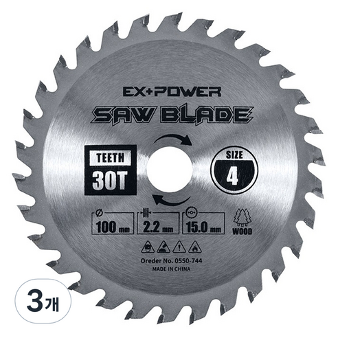 이엑스파워 팁소 목재용 100mm EXC-04030, 3개